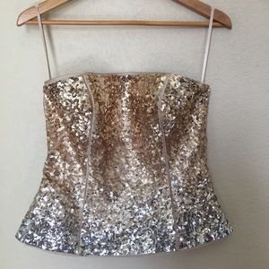 White House Black Market Sequin Bustier - Size 6